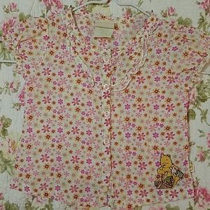 Classic Pooh baby girls button down shirt